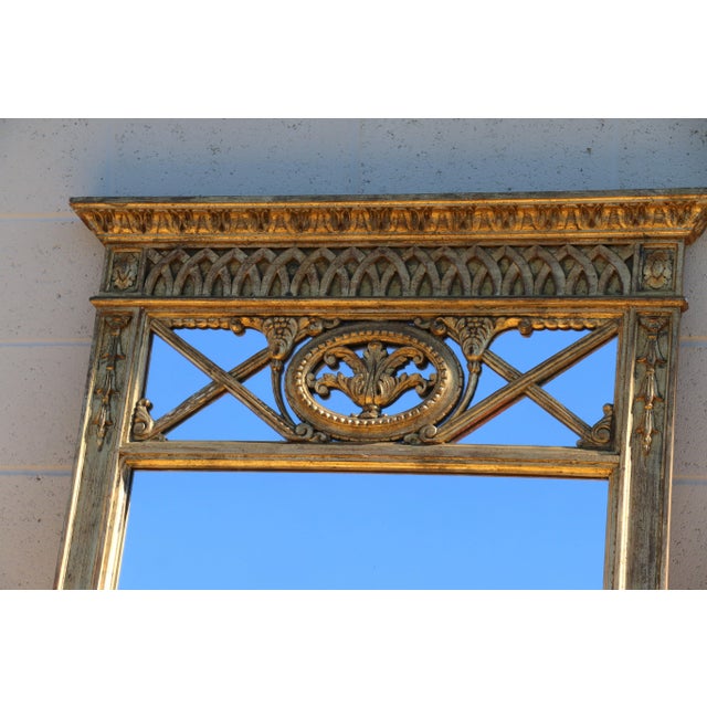 Italian Wood and Gold Leaf Mirror For Sale - Image 4 of 12