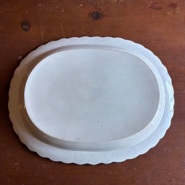 Large Antique Pearlware Blue Feather Edge Platter For Sale - Image 13 of 17
