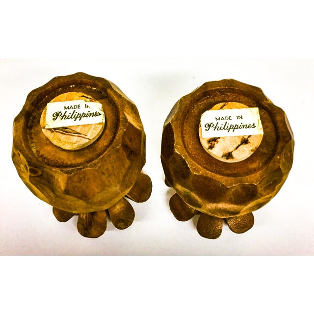 Vintage Wood Carved Pineapple Shaped Shakers - A Pair For Sale - Image 9 of 9