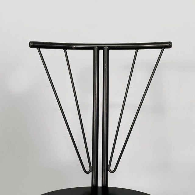 Wood Italian Modern Black Wood and Metal Folding Chair, 1980s For Sale - Image 7 of 18