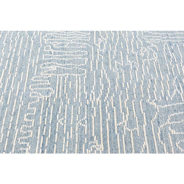 Contemporary Silk Wool Rug by Doris Leslie Blau Size: 11'0" × 13'0" (335 × 396 cm) This minimalist hand-knotted of wool...