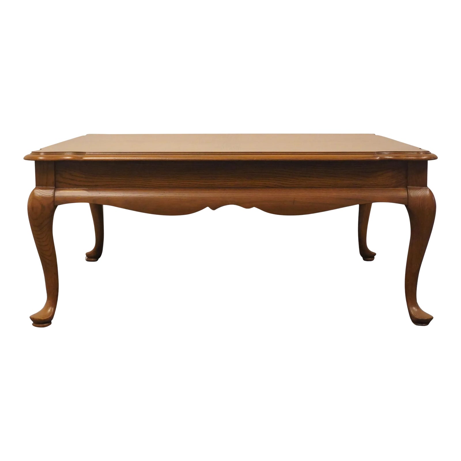 High End Bookmatched Banded Oak Queen Anne Early American 38" Square