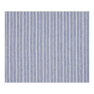 Sample - Schumacher Filippo Linen Sheer Fabric in Chambray For Sale
