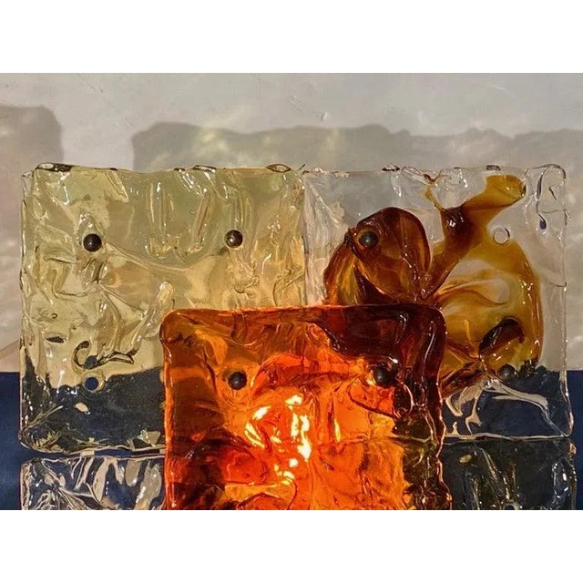 Venini Pair Venini 1970s Patchwork Glass Sconces For Sale - Image 4 of 11