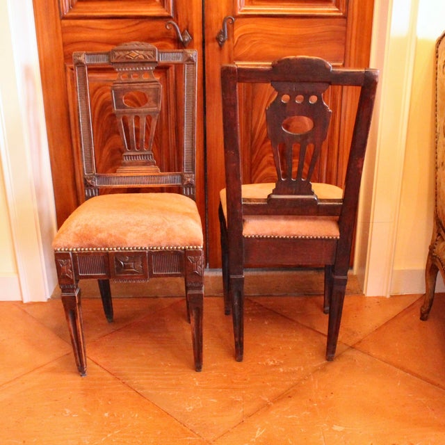 Pair of Swedish Neoclassical Carved Hall Chairs For Sale - Image 4 of 12