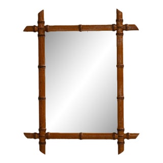19th Century France Tan Wood Mirror For Sale