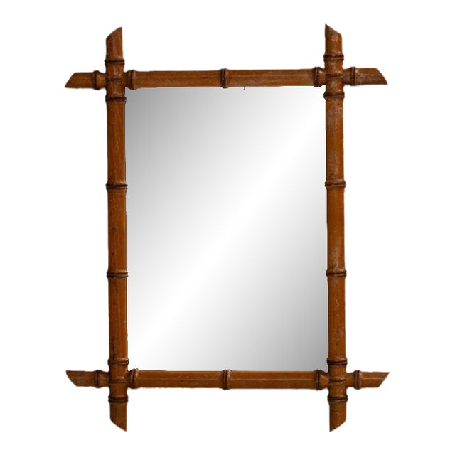 19th Century France Tan Wood Mirror For Sale