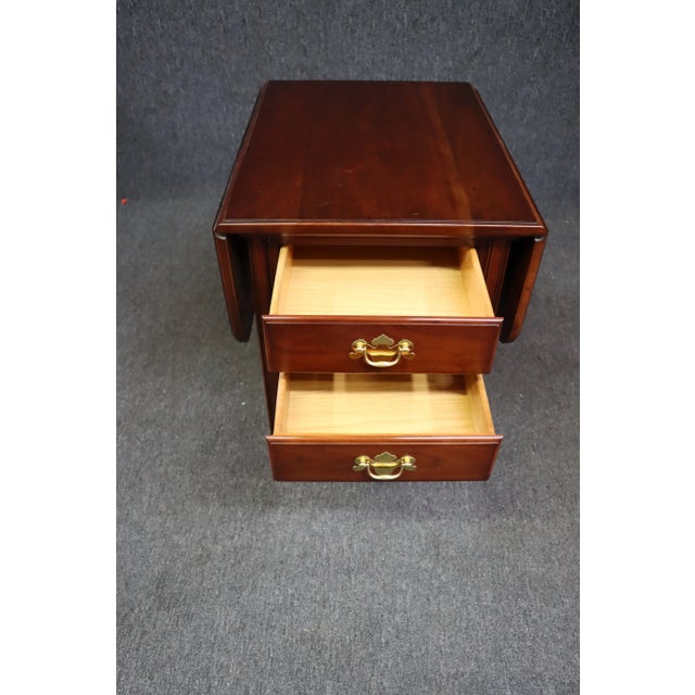 Cherry Drop-Leaf Side Table/Nightstand For Sale - Image 9 of 10