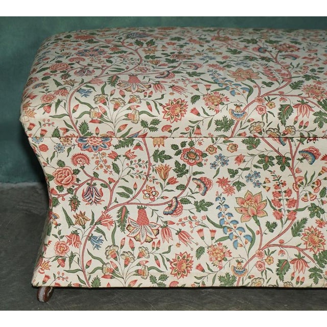 Antique Victoria Triple Sized Ottman Storage Trunk Embriodered Upholstery by Aeg, 1880 For Sale - Image 3 of 18