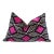 Contemporary Black Pink Redish Velvet Throw Pillow & Down Insert For Sale