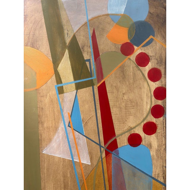 He Opened His Hand and I Put My Stories in to It by Amy Hutcheson | Oil on wood Cradle Abstract geometric shapes For Sale - Image 4 of 5