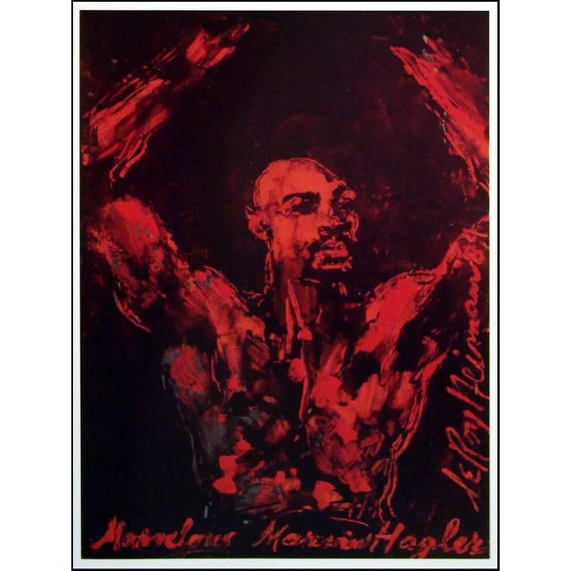 "The Fight" by LeRoy Neiman Published in 1985 and stored in a warehouse for 38 years. Offset Lithograph Poster by LeRoy...
