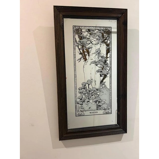Mirror Model Winter by Alphonse Mucha, 1970s For Sale - Image 11 of 11