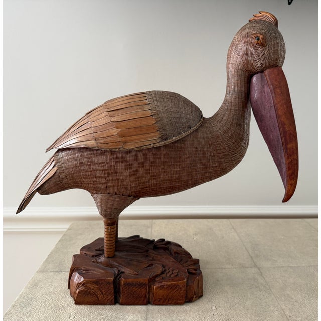 Shanghai Handicrafts Large Woven Wicker Pelican Box For Sale - Image 9 of 12