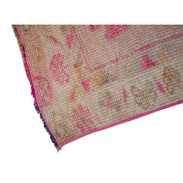 2x11 Ft Approx Pink Kurdish Herki Hand-Knotted Distressed Runner For Sale - Image 10 of 11