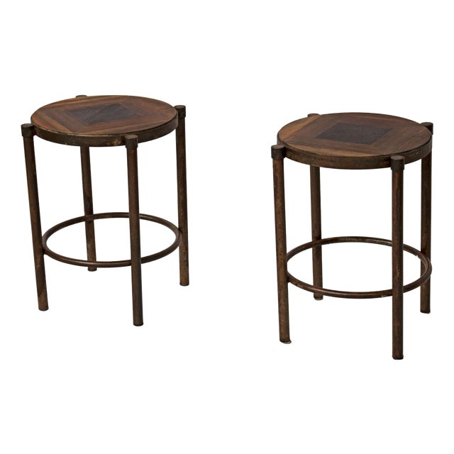 Industrial Style Coffee Tables, Set of 2 For Sale