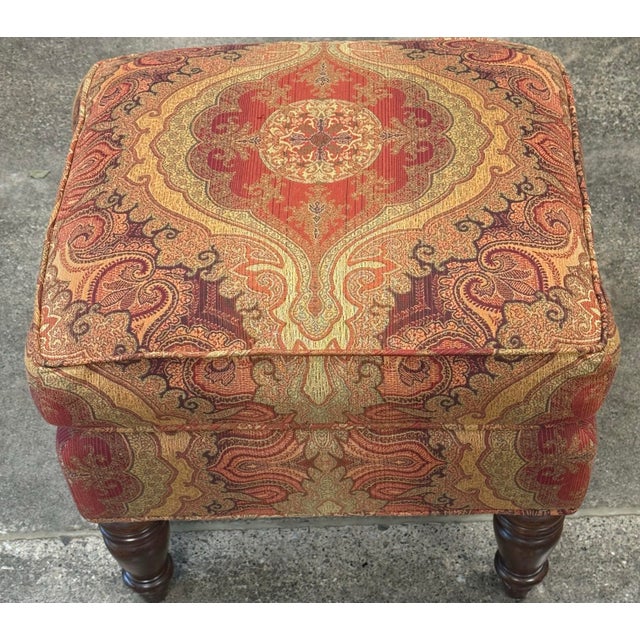 Greenbaum Interiors Upholstered Lounge Chair With Ottoman For Sale - Image 9 of 9