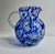 Murano Vintage Hand Blown Blue & White Spatter Handled Glass Pitcher For Sale - Image 4 of 16