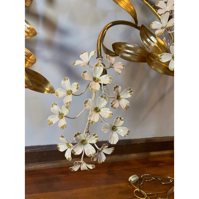 Mid 20th Century Hans Kögl Gilt Metal Floral Lighted Wall Sconce For Sale - Image 9 of 12