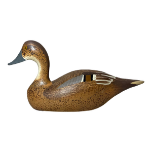 Vintage 1983 Hand Carved Wood Clarence Bauer Miniature Duck Decoy Sculpture
