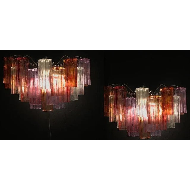 Multicolored Murano Glass Sconces in the Style of Venini, Set of 2 For Sale - Image 3 of 13