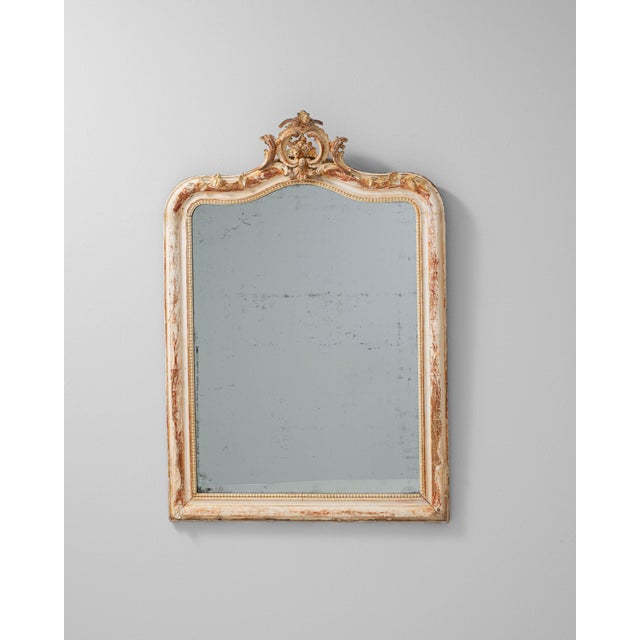 19th Century French Wood White Patinated Mirror For Sale - Image 16 of 18
