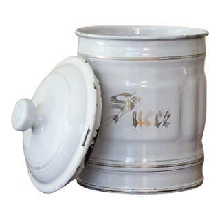 Vintage French Ceramic Sugar Canister For Sale