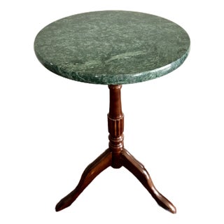 Late 20th Century Green Marble Top Accent Table For Sale