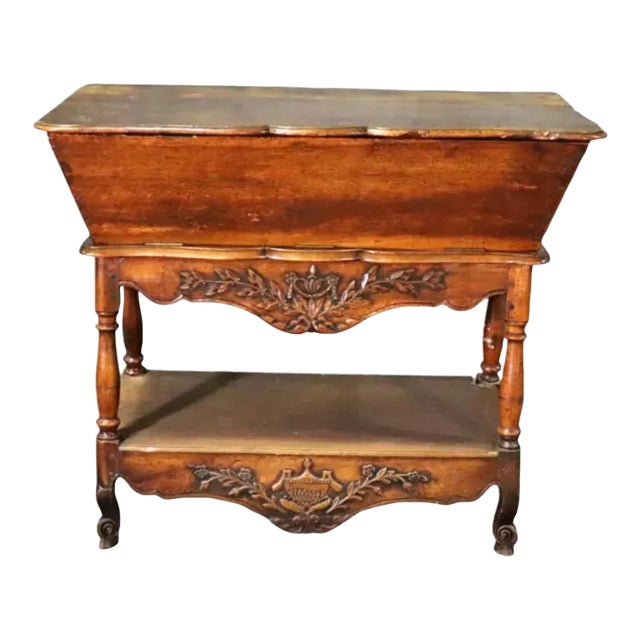 Big Antique French Country Dough Bin Table For Sale