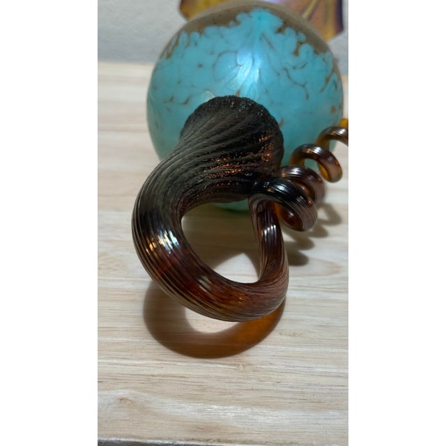 Gold 2018 Jack Pine Hand Blown Iridescent Art Glass Sculpture For Sale - Image 8 of 11