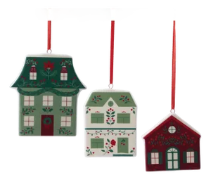 Ceramic House Ornament Assortment Set of 9