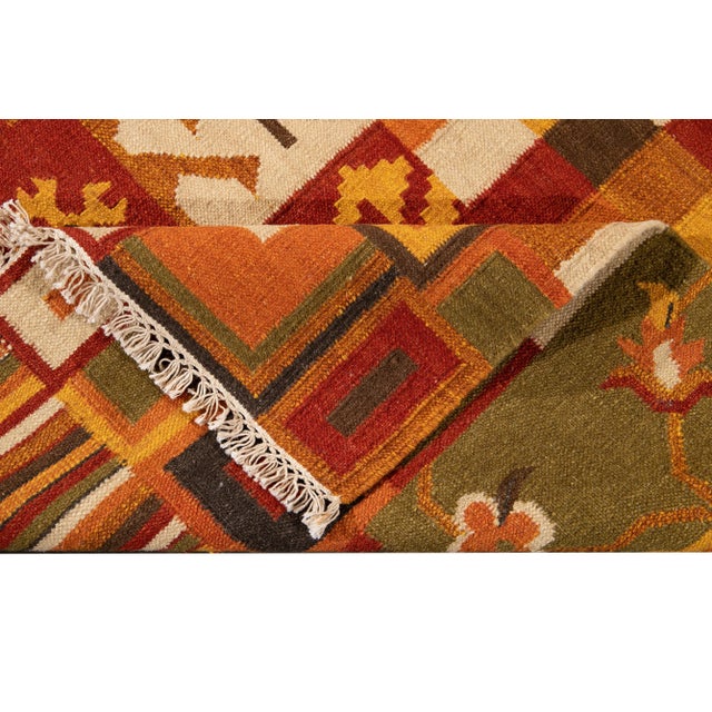 Contemporary 21st Century Contemporary Kilim Rug 4 '6'' X 6' 6''. For Sale - Image 3 of 11