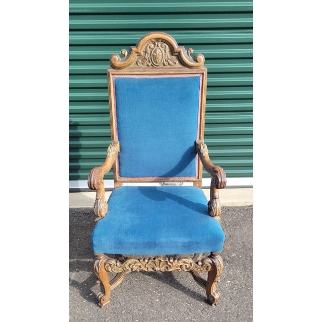 Early 20th Century French Gothic Style Throne Chairs For Sale - Image 9 of 10