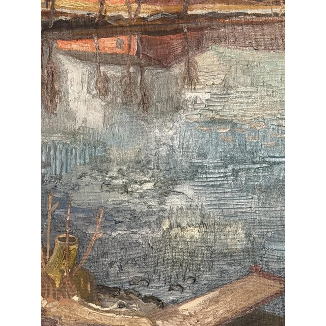Karl Schlageter, River Landscape Water Expressionism, 1944, Oil on Canvas, Framed For Sale - Image 11 of 13