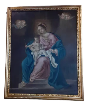 Italian Artist, Madonna and Child, 1800s, Oil on Canvas, Framed