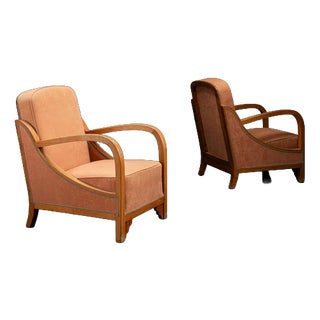 Art Deco Armchairs, 1940s, Set of 2 For Sale
