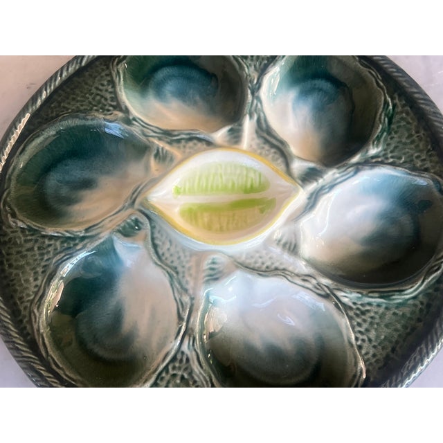 Vintage French Oyster Plate by Saint Clement For Sale - Image 4 of 11