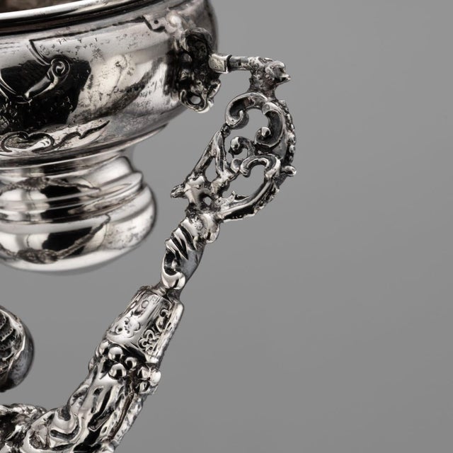 Antique Dutch Silver Wedding Wager Cup, 1911 For Sale - Image 14 of 18