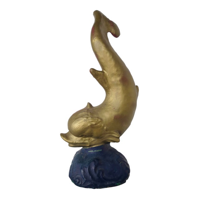 French Concrete Garden Dolphin Statue Chairish