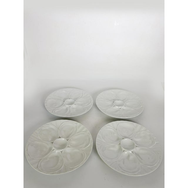 Set of 4 Majolica Plates in White Ceramic, France, 1980s, Set of 4 For Sale - Image 4 of 13