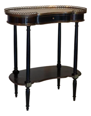 Louis XVI Style Gilt-Metal and Ebonized Side Table