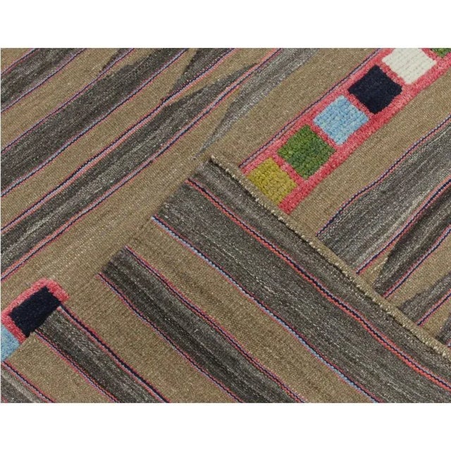 Tribal Handwoven Scandinavian Style Persian Kilim Area Rug - 3'11" × 9'10″ For Sale - Image 3 of 8