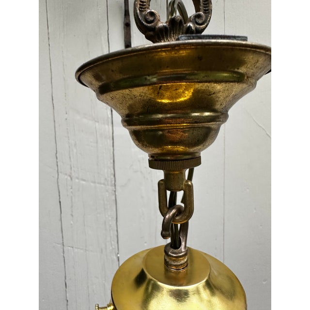 1920s Vintage Stalactite Shade With Brass Hanging Fixture For Sale - Image 5 of 8