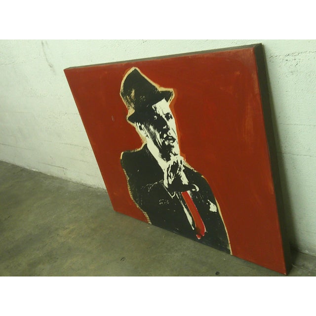 Andy Warhol Frank Sinatra Painted Silk Screen on Canvas by Patrick McCarty For Sale - Image 4 of 6