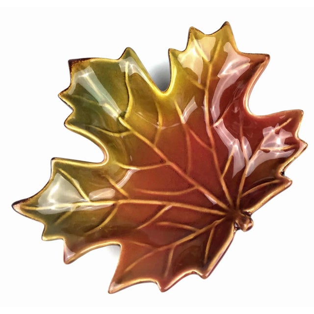 1990s Mid-Century Autumn Trinket Plates - Set of 2 For Sale - Image 5 of 13