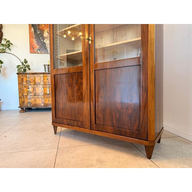 Brown Biedermeier Display Cabinet in Walnut For Sale - Image 8 of 16