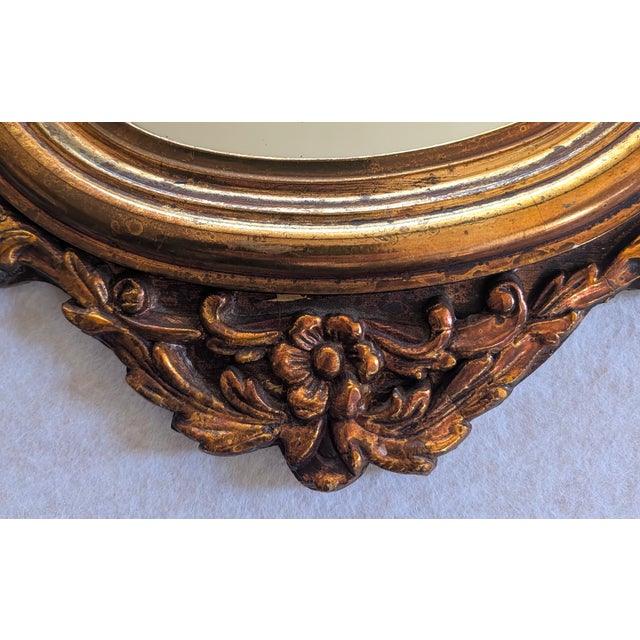 Mid 20th Century Pair of Vintage Hollywood Regency Gilt Wall Mirrors With Ornate Rococo Frames For Sale - Image 5 of 8