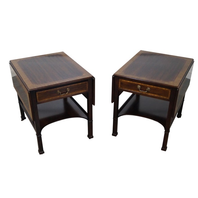 Henredon Mahogany Dropleaf Pembroke Tables Pair Chairish