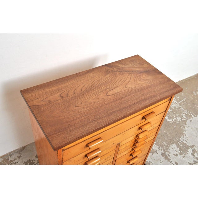 Wood Vintage School Chest of Drawers in Beech, 1950s For Sale - Image 7 of 9