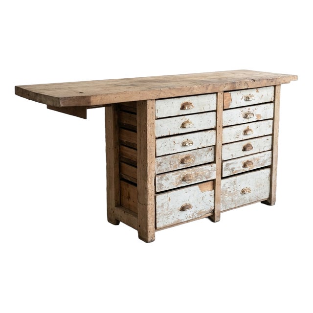 Antique Carpenters Workbench in Beech, Oak and Fir, 1880s For Sale